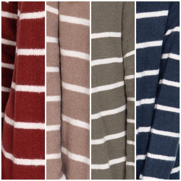 FEW LEFT❗️Cozy Chic Burgundy Striped Long Open Cardigan - Picture 7 of 8